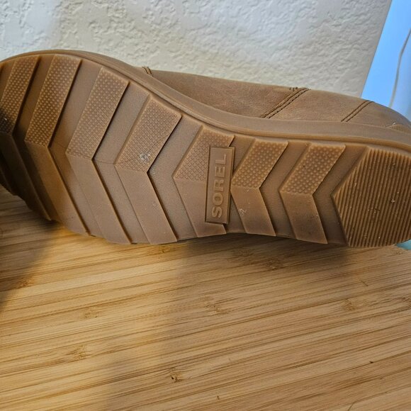 Sorel Evie II Womens Size 7.5 Waterproof Hidden Wedge Lace Up Boot Brown Leather - Picture 4 of 5